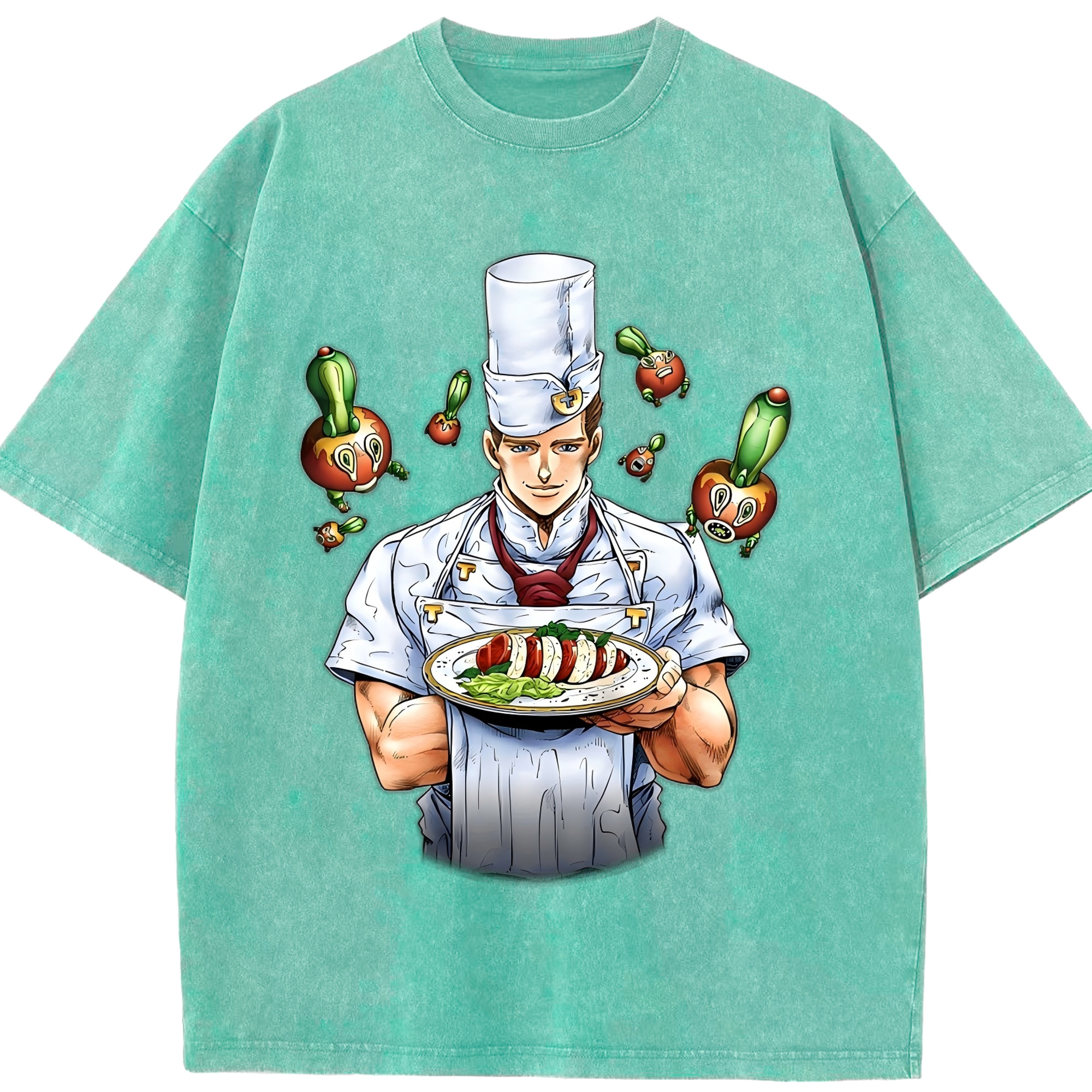 （画像用） ジョジョの奇妙な冒険 Tonio Trussardi JoJo's Bizarre Adventure トニオ?トラッサルディ 綿100% ヴィンテージ風 半袖Tシャツ（フロントプリント）